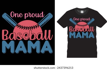 Una orgullosa mamá de béisbol, diseño de camiseta vectorial de tipografía de béisbol. Diseño de camiseta de béisbol con cita motivacional. Listo para cualquier deporte, impresión, ilustración, pegatina, ropa, póster, plantilla.