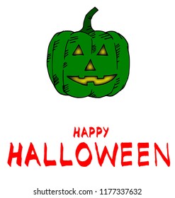 One pumpkin for Halloween with text