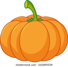 One pumpkin on white background illustration