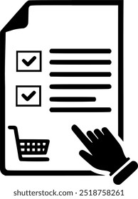 Un icono de línea de pedido de compra. signo de estilo lineal para el concepto móvil signo, símbolo, Vector, arte