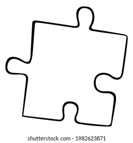 One puzzle hand drawn vector for postcards, greeting cards