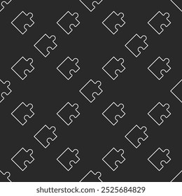 One Puzzle Piece vector Jigsaw Puzzles concept seamless pattern in thin line style