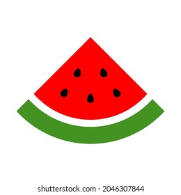 One quarter watermelon vector icon illustration 