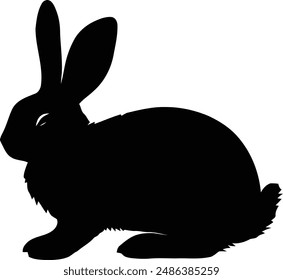 One Rabbit Silhouette Vector Illustration