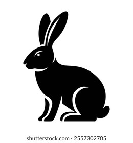 One Rabbit Silhouette Vector Illustration