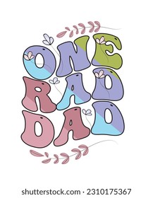 One Rad Dad Retro  Design
