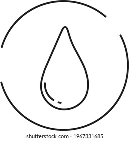 Ein Regentropfen, Symbol, Vektorgrafik auf weißem Hintergrund