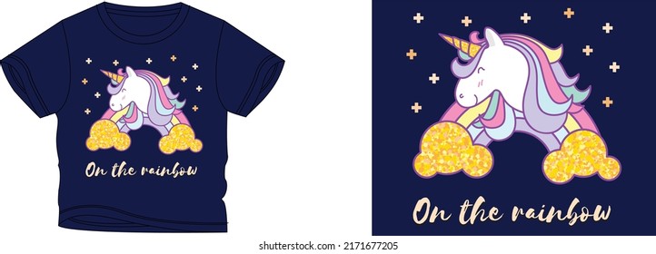 eine Farbe des T-Shirt-Designs des Regenbogens ist blau und T-Shirt ist eine blaue, schöne Farbe und schönes Design
