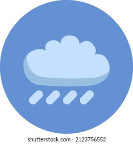 One rainy cloud, illustration, vector on a white background.