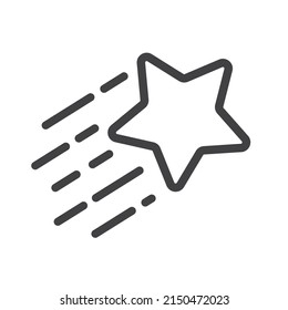 One rating star  with many lines, vector, icon.