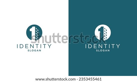 One real estate logo design. 1 property, building icon