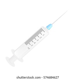 one realistic syringe isolated