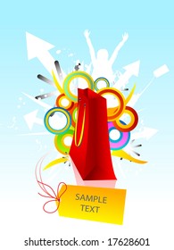 one red bag on abstract background