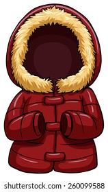 One red body warmer on a white background