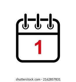 One Red Calendar Icon Web Design Element