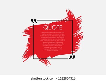 One red color quote speech bubble template. Vector illustration on white background.