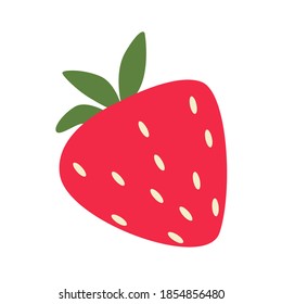 One red fresh vector strawberry on a white background. Strawberries can be used for textiles, wrapping paper, invitations, and children's underwear.