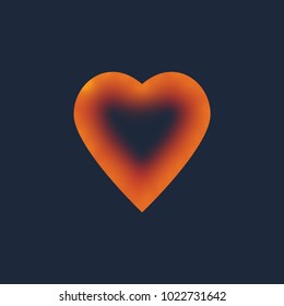 One Red Heart Gradient isolated vector