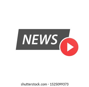 One red live streaming icon. Red symbol and button of live streaming.Icon on white background.