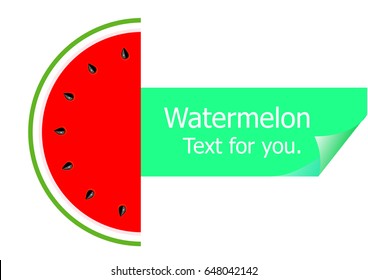 One red watermelon sticker and beautiful text.