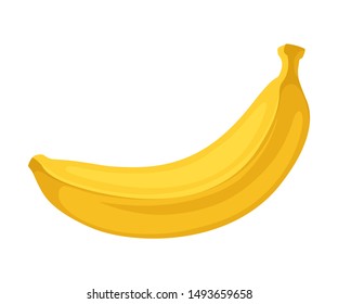 One ripe banana. Vector illustration on a white background.