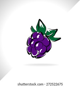 One ripe blackberry