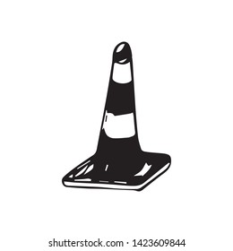  one road cone
 vector sketch