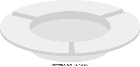 One round ashtray, vector illustration