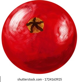 one round dark red cherry