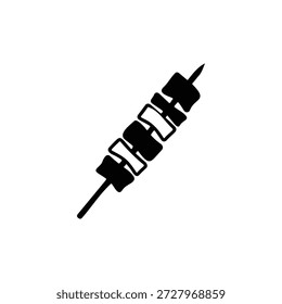 Ein satay Silhouette Symbol Vektor flaches Design.