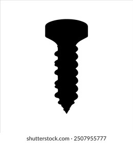 One screw silhouette vector illustration design on white background.