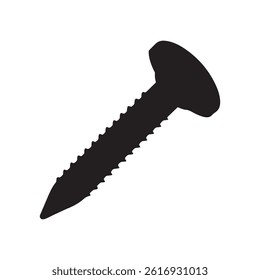 One screw silhouette vector illustration design on white background
