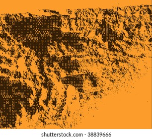 One of a series of abstract background textures with letters.