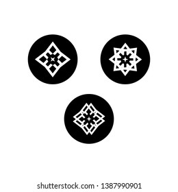 one set icon of shuriken available to use some logo, mark and many function