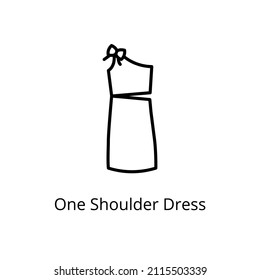 one shoulder dress icon in vector. Logotype