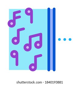 one side of music other half silence icon vector. one side of music other half silence sign. color symbol illustration