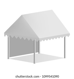 One side tent mockup. Realistic illustration of one side tent vector mockup for web design isolated on white background