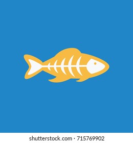 one simple clean whole gold fish organs diagram anatomy icon symbol flat design style vector and inside bones fish sign cartoon. fish body learning cartoon. science isolated 