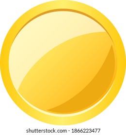 One simple gold coin facing the front.
