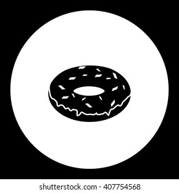 one simple isolated donut delicious and sweet silhouette icon eps10