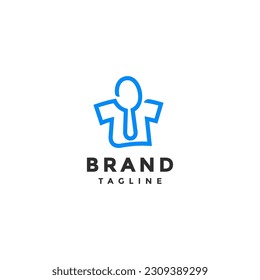 One Simple Line Forms a Tees and a Spoon Logo Design. Simple Tees And Spoons In One Continuous Line Logo Design.