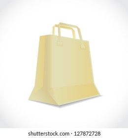One simple paper shopping bag, illustration
