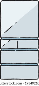 
One simple silver refrigerator. Home appliances.