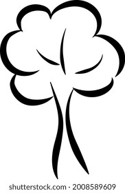 One Simple Tree Black White Stock Vector (Royalty Free) 2008589609 ...