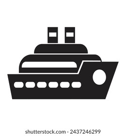 One simple vector icon of ship or transport symbol