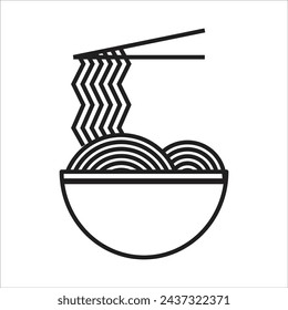Eines der einfachen Vektor-Icons von Nudel- oder Ramen-Essen