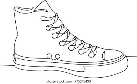 one single continuous line drawn shoes sneakers