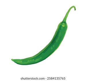 One single icon logo sign symbol  green chilli peppers isolated on plain background vector illustration Cooking hot spicy taste sensation with cartoon simple 
