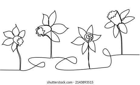 2,565 Daffodils Flower Line Drawings Images, Stock Photos & Vectors ...