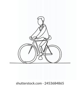 One single line drawing bicycle to the coworking space vector illustration design